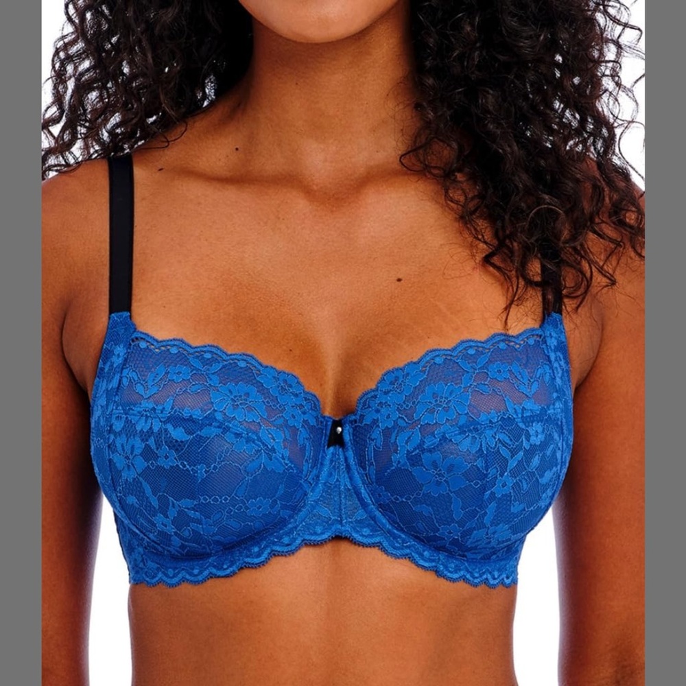 NWOTFreya Women's Offbeat Underwire Side Support Bra Dazzling Blue US 30M UK 30J